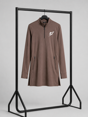 EARNED Women’s Modest Performance 1/4 Zip – Taupe