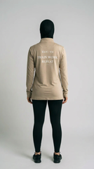 EARNED Women’s Modest Performance 1/4 Zip – Sand