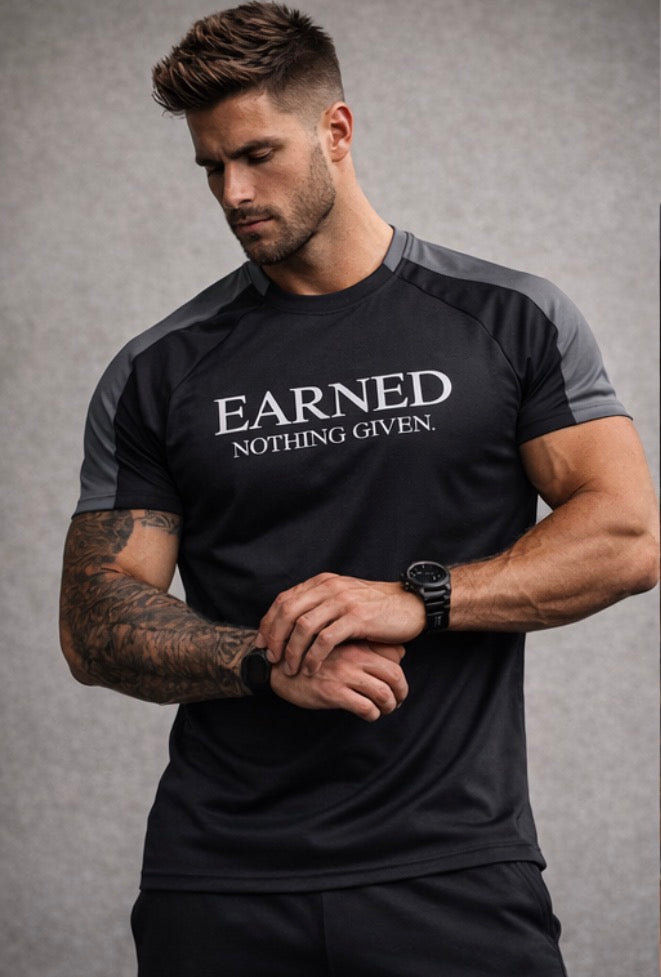 EARNED Training Tee – Black