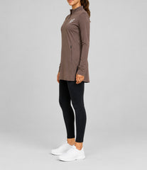EARNED Women’s Modest Performance 1/4 Zip – Taupe