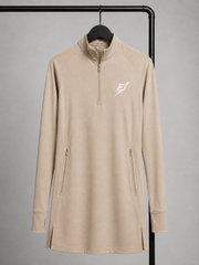 EARNED Women’s Modest Performance 1/4 Zip – Sand