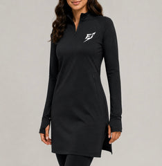 EARNED Women’s Modest Performance 1/4 Zip – Black