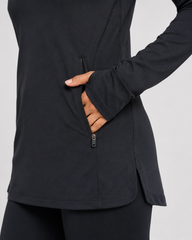 EARNED Women’s Modest Performance 1/4 Zip – Black